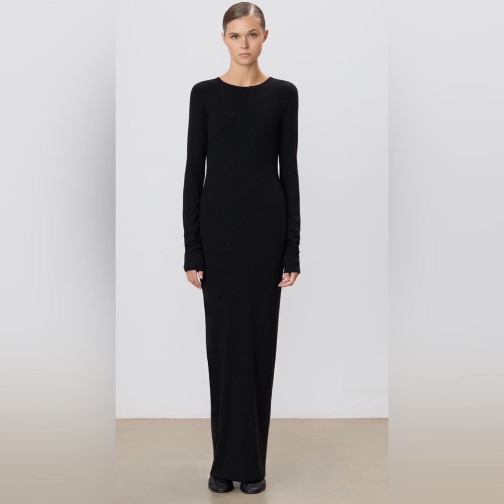 ETERNE LONG SLEEVE CREWNECK MAXI DRESS: NWT: